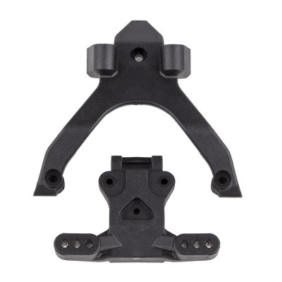 Team Associated RC10B7 FT Top Plate and Ballstud Mount, carbon